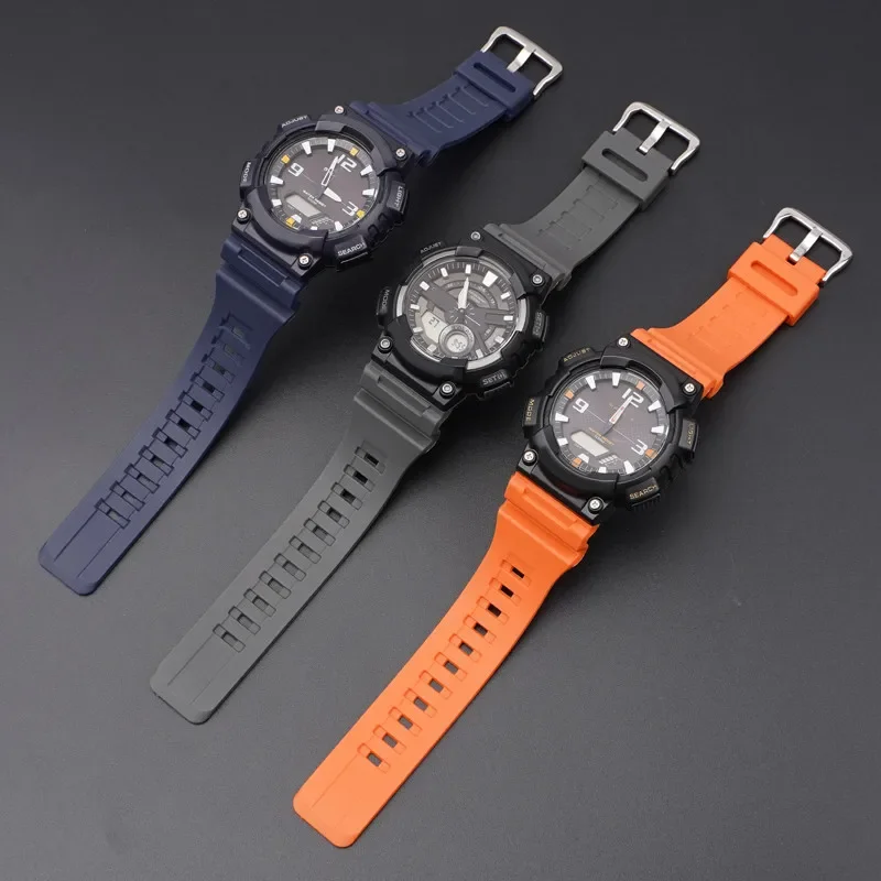 Rubber Strap for Casio G-SHOCK AQ-S810W/S800W AE-1200 SGW-400H MCW-200H W-735H W-216H TPU Resin Waterproof Watch Band 18mm