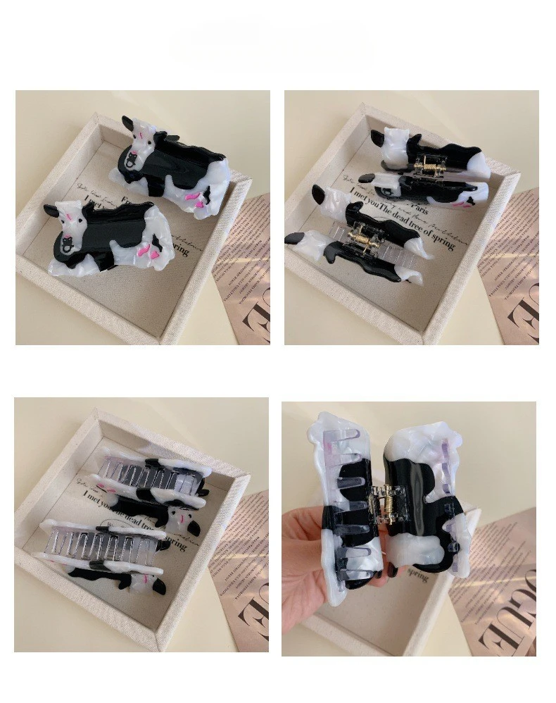 New Cartoon Cow Hair Claw Acetate Claw Clip Fashionable Sweet and Cute New Design Beautiful Girl's Favorite Shark Clip