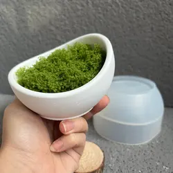 Wave Bowl Cement Candle Vessel Mold DIY Spherical Candle Holder Succulent Potted Plant Pot Concrete Silicone Casting Mold