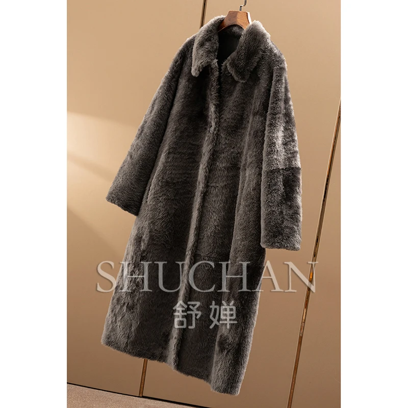 معطف فرو الأغنام راجون المتكامل للنساء 88C8 Casaco De Frio Feminino Inverno معطف فرو معطف شتوي للنساء