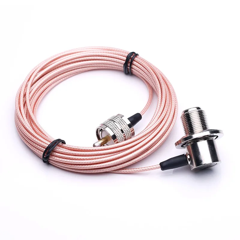UHF żeński kąt prosty do długiego UHF PL259 męski RG316 do samochodowego antena radiowa komórkowego 1m 3m 5m 10m kabel
