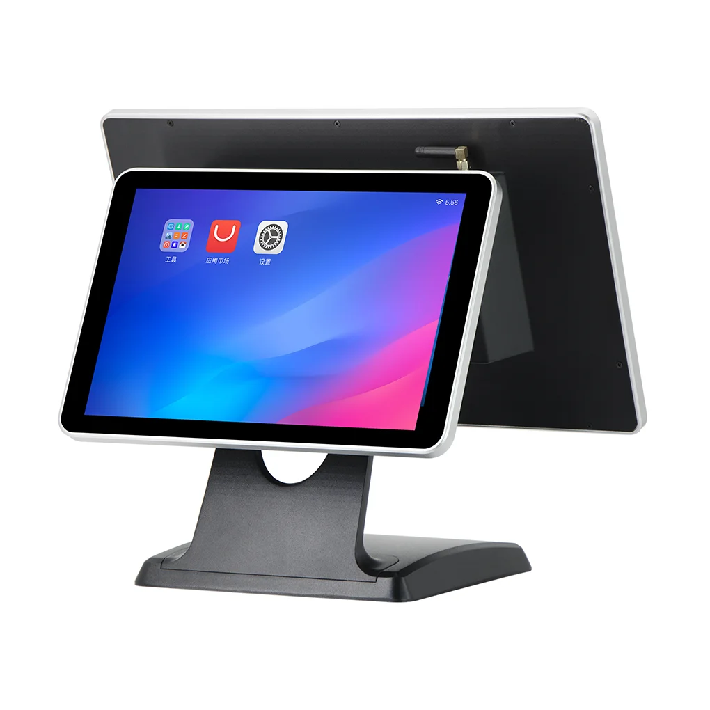 

Dual POS Cash Register For Windows & Google Play Android 15.6+10.1/11.6 Inch For Point Of Sales & Restaurant 156 Dual POS