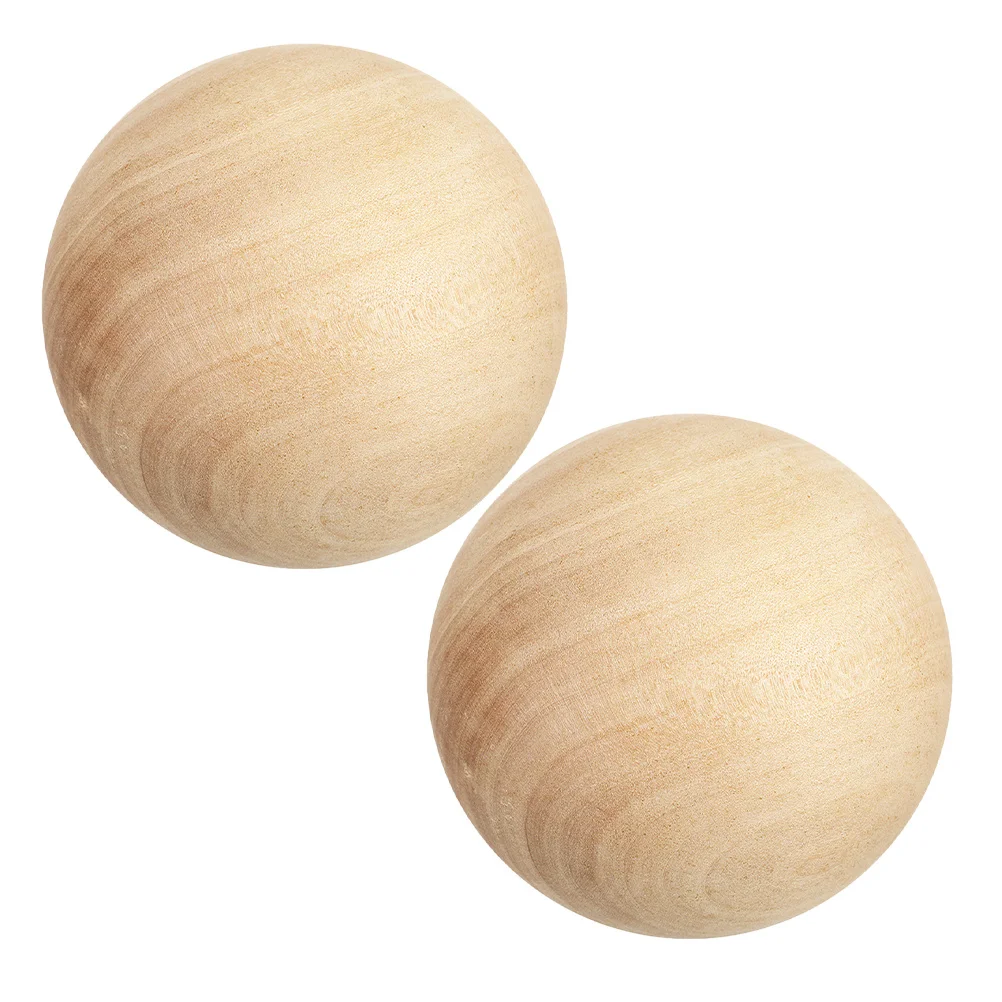 

2Pcs Solid Wood Balls: 9Cm Unpainted Natural Craft Spheres Smooth Splinter-Free for DIY Drawing Wood Burning Crafting Rustic