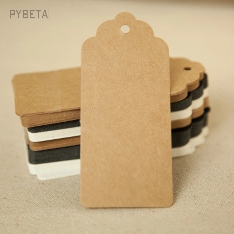 500pcs/lot- Kraft small square label clothing tag blank paper card word cards identification cards Handmade Tag