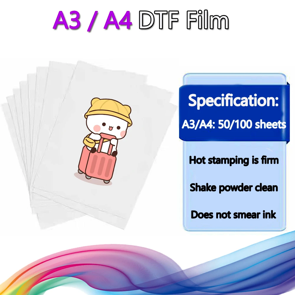 A3/A4  PET Transfer Film For Direct Transfer Film Printing For DTF Ink Printing PET Film Printing And Transfer