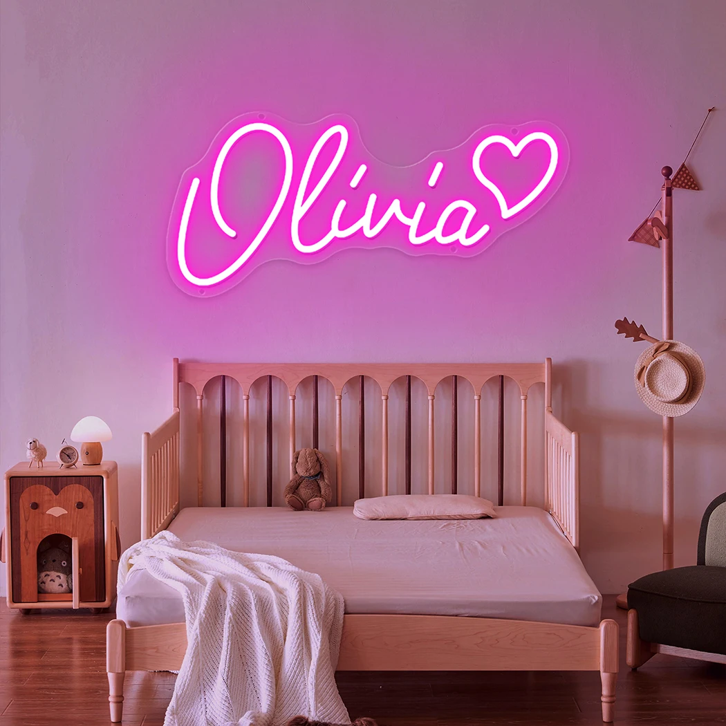 Nome personalizado sinal de néon festa de aniversário do bebê presente quarto do miúdo decoração da parede casa led nome sinal dormitório decoração presentes personalizados para ela