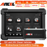 Ancel X7 HD Diesel Heavy Duty Truck Scanner Bi-directional ECU Oil Reset All System OBD2 Diagnostic Tool for 24V Truck&12V Car