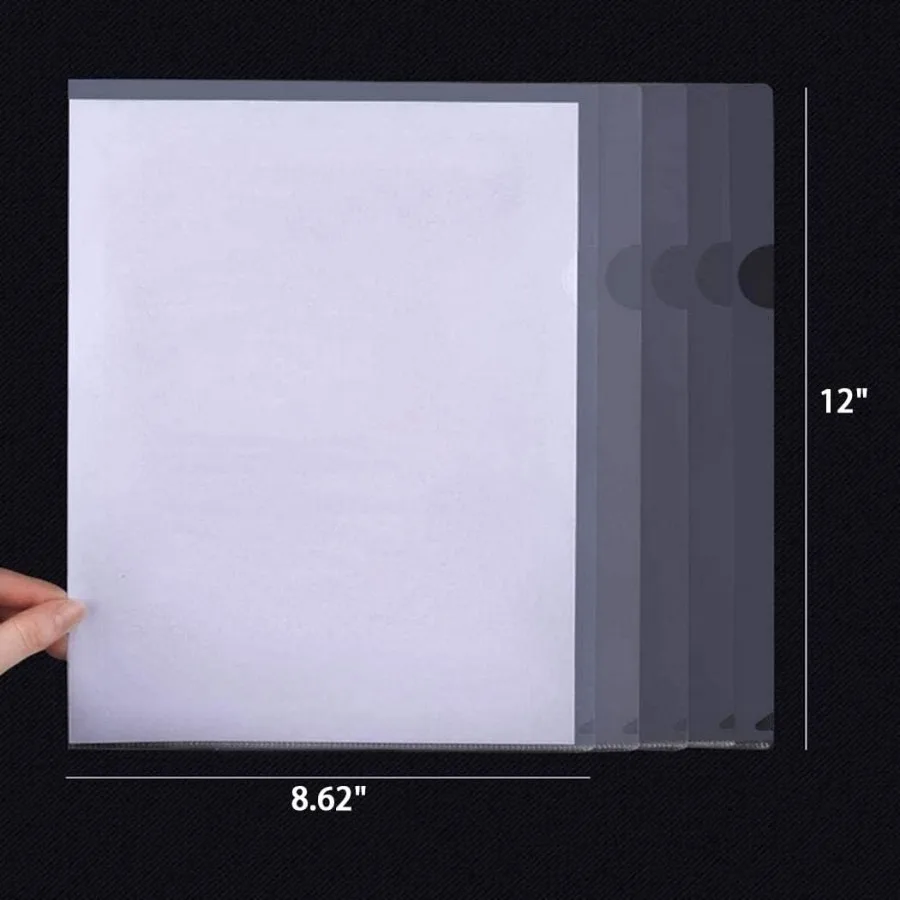 15 عبوة من مجلد مستندات شفاف مقاس 8.5 بوصة × 11 بوصة وجلد بلاستيكي من النوع A4 للحماية والتخزين مناسب للمدرسة والمدرسة