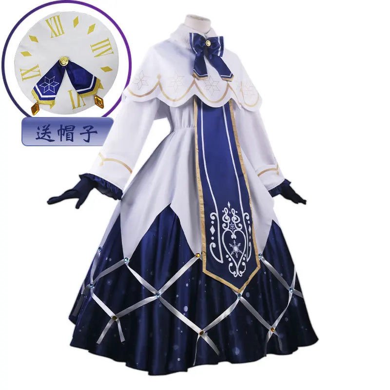 Miku Cosplay Costume 2021 Snow Miku Wigs Kawai Lolita Dress Halloween Christmas Party Outfits for Women