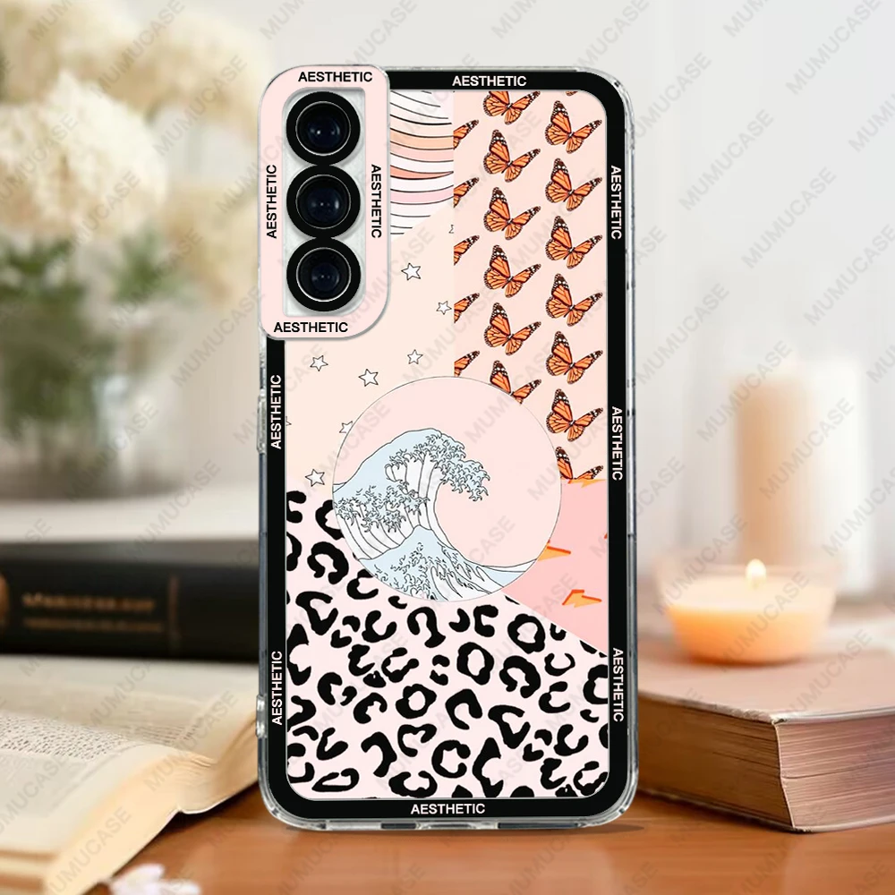 Case For Samsung Galaxy S24 S20 S21 FE S22 S23 Ultra A13 A32 A33 A50 A52 A53 A73 A54 A14 Cover Aesthetic Leopard Zebra Butterfly