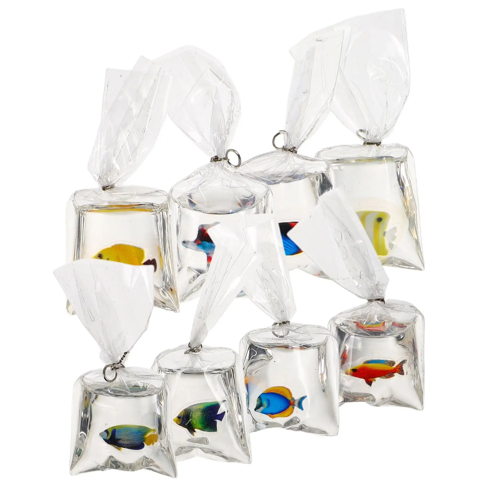 

8 Pcs Fish Pendants For Crafts Resin Fish Jewelry Charms Keychains Goldfish Bag Ocean Animal Pendants DIY Crafts Gifts