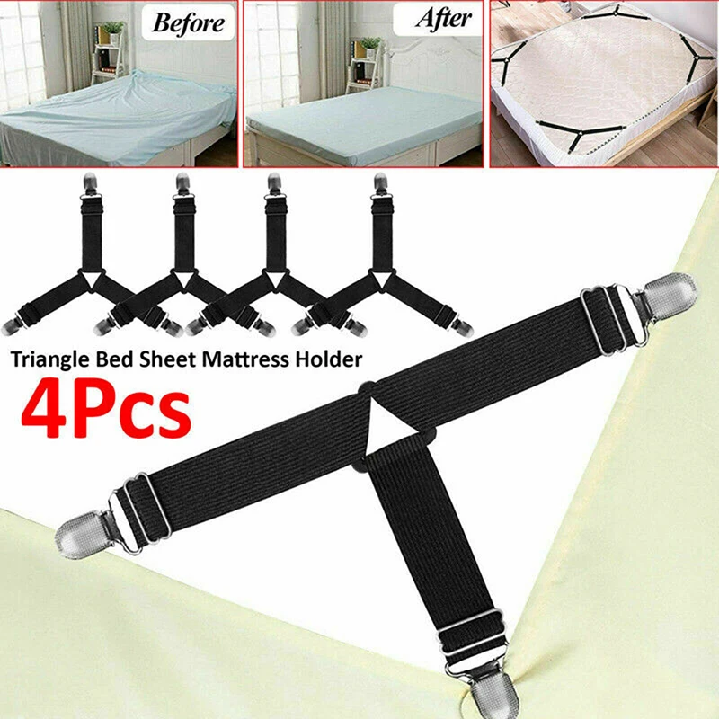 4pc Ironing Board Cover Clip Fasteners Tight Fit Elastic Brace Ties Straps Grips