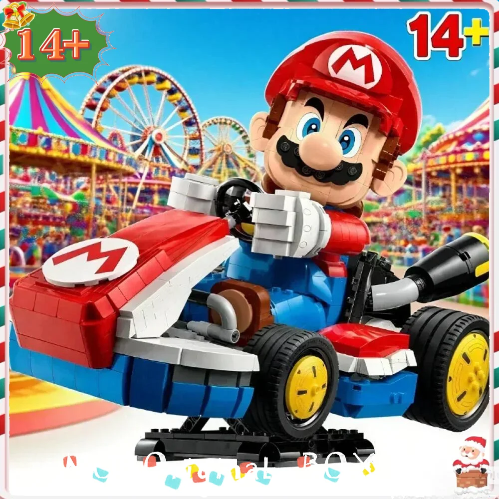 

Новинка 2026: Конструктор 72037 «Гоночный карт Марио» — классическая модель гоночного автомобиля из строительных блоков для детей, рождественский подарок