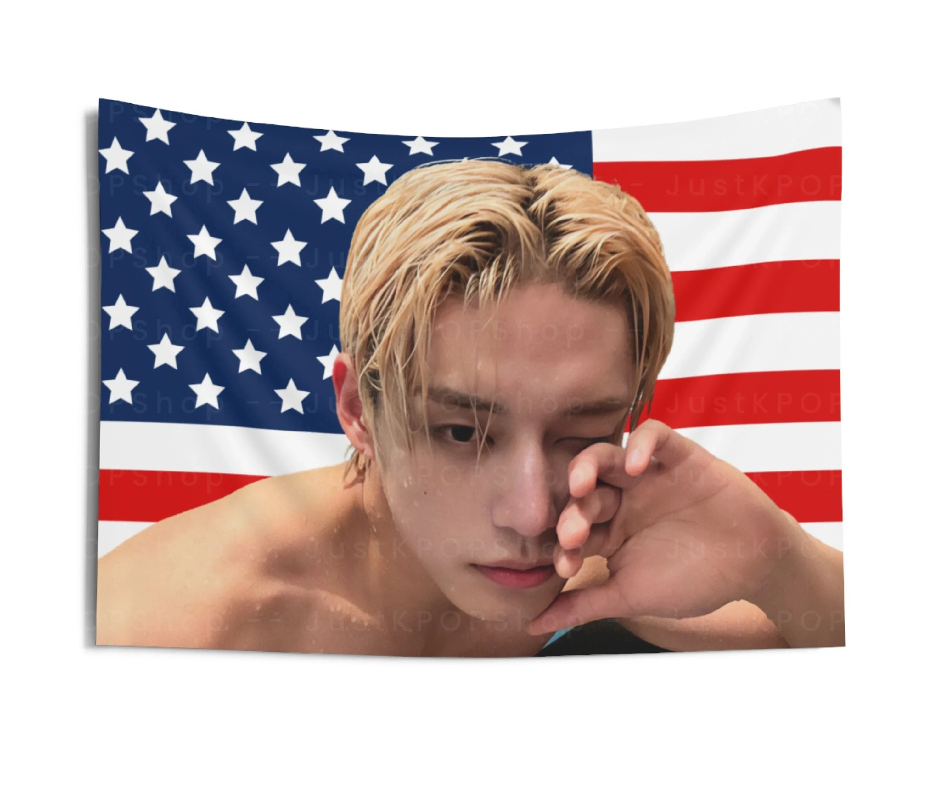 

Настенное панно ZB1 Jiwoong в бассейне с американским флагом, декор для дома и общежития, идеи подарков, культовая фигура