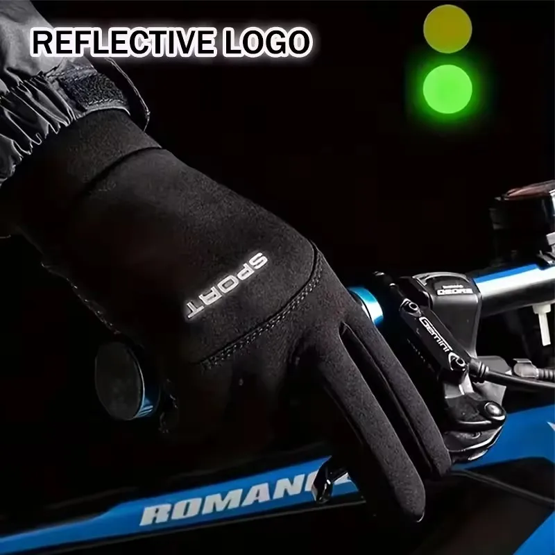 Winter Warm Gloves Touch Screen Windproof Non‑Slip Cold‑proof Cycling Gloves Unisex Hand Protector Outdoor Running Hiking Skiing