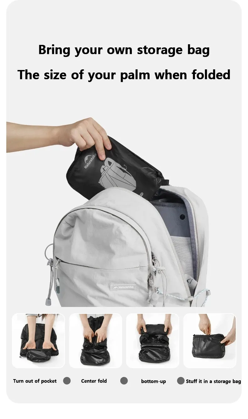 Naturehike 2026 Neuer Rucksack in Zwei Ausführungen, Faltbar, Tragbar, 18L, Ultraleicht, Wasserdicht, für Wandern und Camping, für Damen und Herren – Detail 5