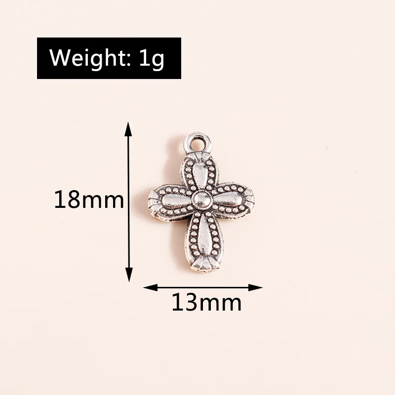 Leslie 10/20/30 Stück Steampunk Kreuz Charms für Ohrringe Halskette Schmuckherstellung Silber Farbe Gothic Kreuze Anhänger DIY Versorgung – Detail 7