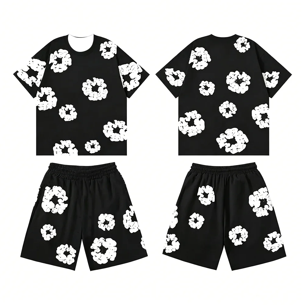 Summer Hip Hop Printed Short Sleeve Set European American Fashion High Street Loose Sportswear Family Matching for Children view 6