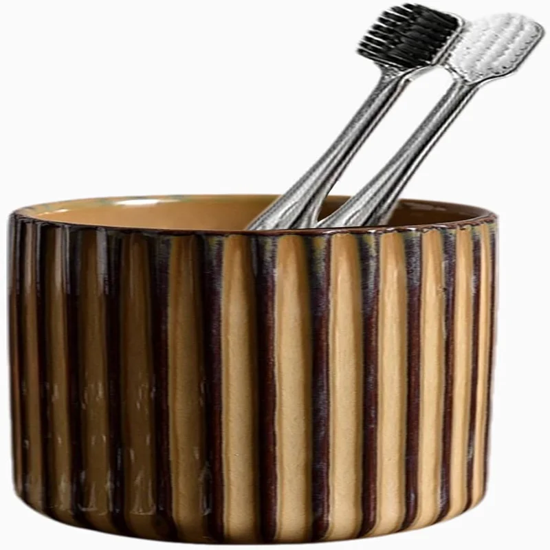 

Керамический держатель для зубных щеток для ванной комнаты, керамическая чашка для зубных щеток, органайзер для зубной пасты для столешницы в ванной комнате, O для хранения в ванной комнате