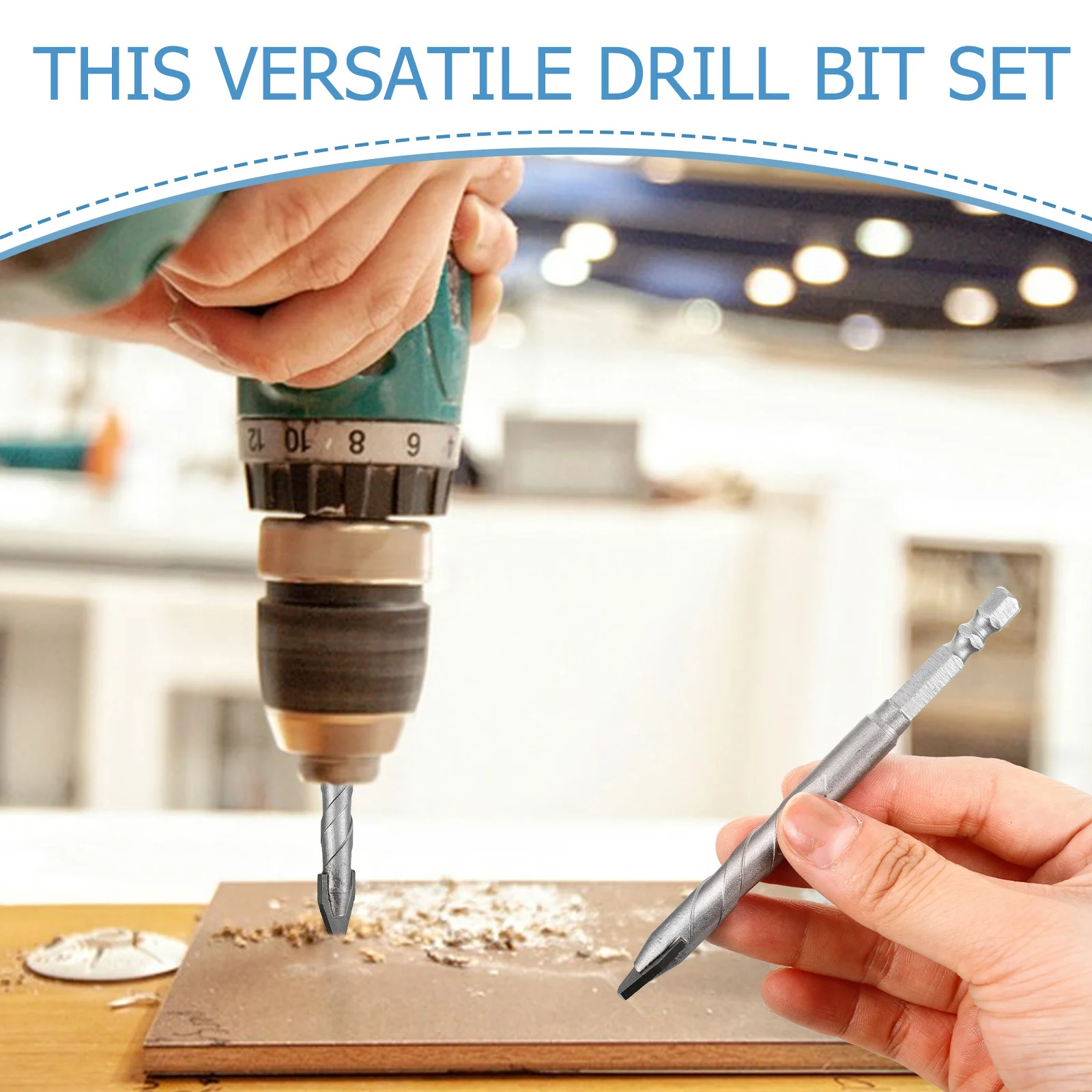 

5pcs Bit For Concrete Ceramic Tile Glass Masonry Metal Drill Bits For Concrete Drill Bits Set Straight Handle Impact Tool