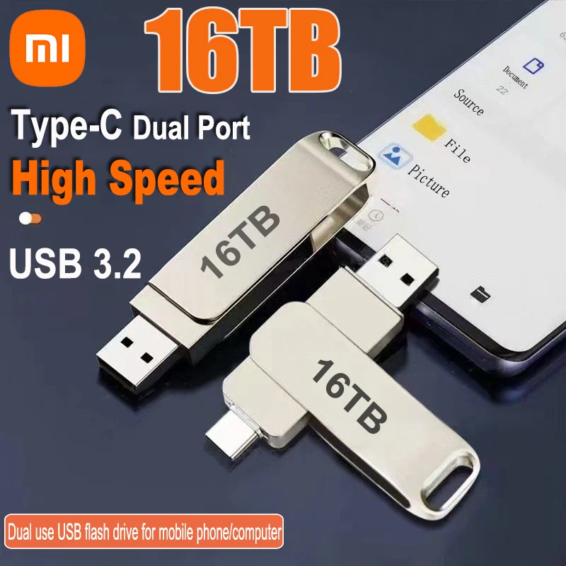 

Xiaomi 16 ТБ 3,2 флэш-накопители высокоскоростной USB-перенос металлический флэш-накопитель карта памяти флэш-диск Memoria водонепроницаемый флэш-накопитель