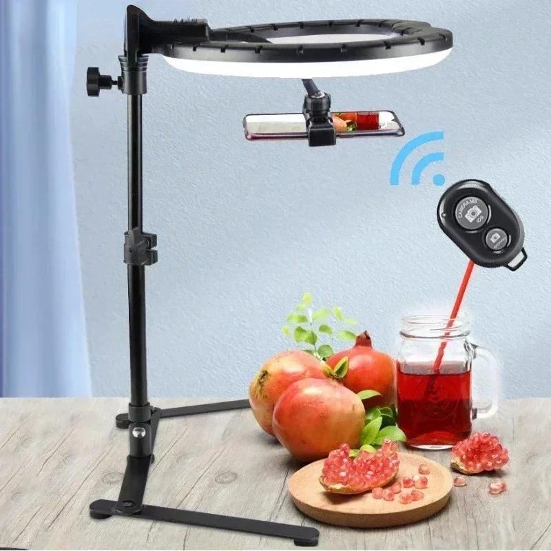 

tynae Universal Mobile Phone Holder For Live Streaming Photography Light Phone Ringlight Tripod Stand Photo Video LED Lamp