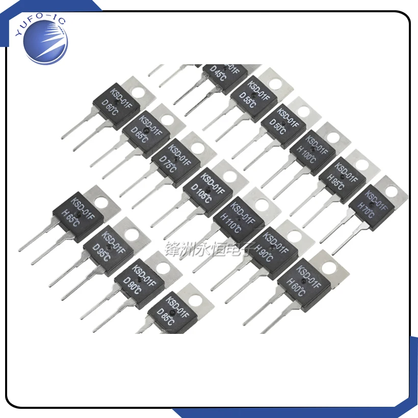 5PCS KSD-01F 40/45/50/55/60/65/70/80C degree normally closed and open thermostat switch Temperature Control