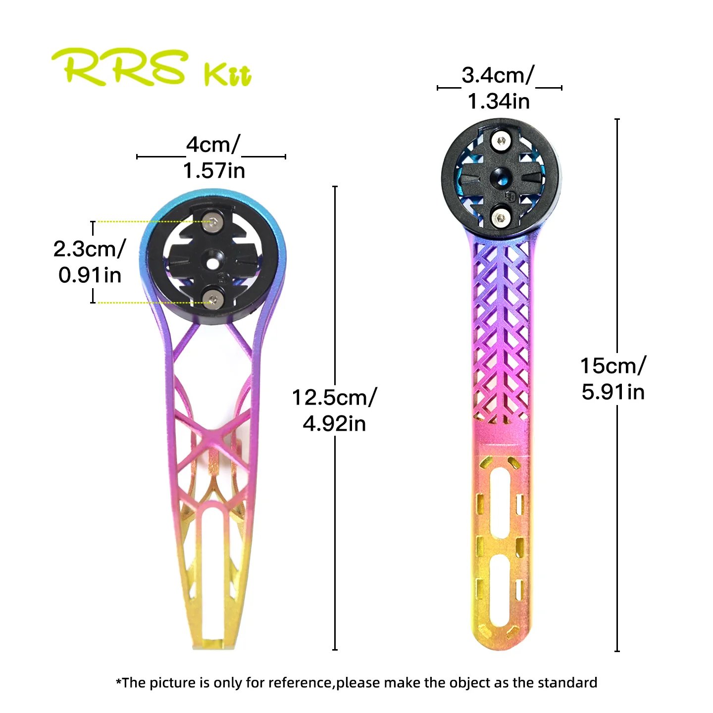 RRSKIT チタン合金 3D プリント自転車コンピュータカラフルな拡張ブラケットガーミンユニバーサルベース Gopro ランプホルダー