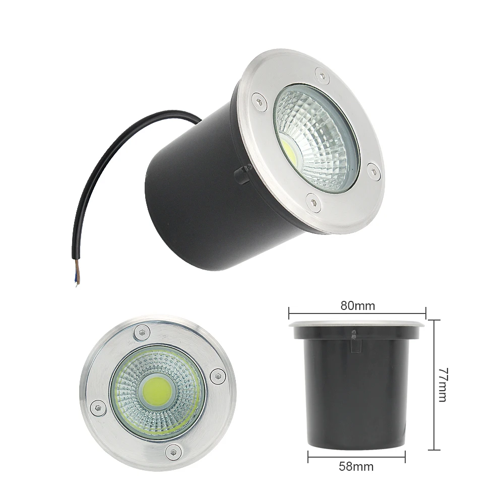 IP67 Waterproof Led Light Garden Underground 3W 2W 10W 15W Outdoor Buried Garden Path Spot Recessed Inground Lighting 220V DC12