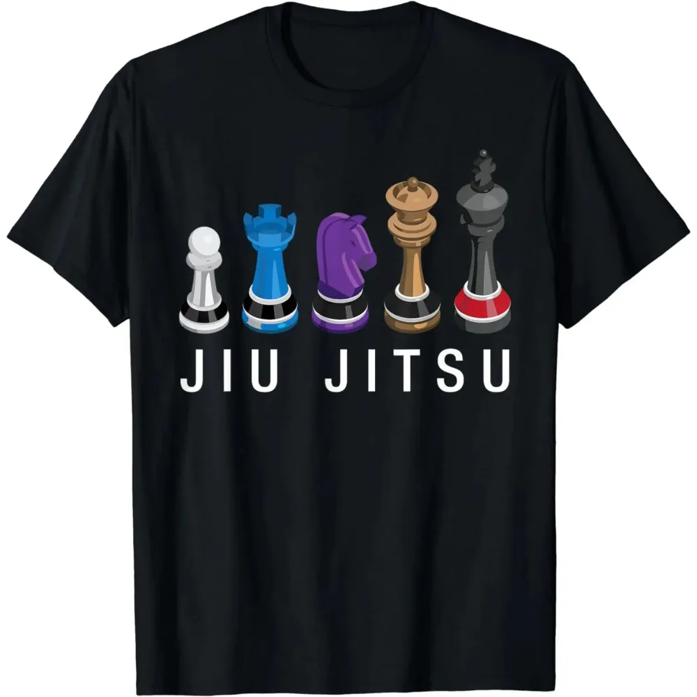 Funny BJJ Brazilian Jiu Jitsu Chess Belt Fighter MMA Gifts T-Shirt Men Clothing Tops Streetwear Camisetas Cotton T Shirts