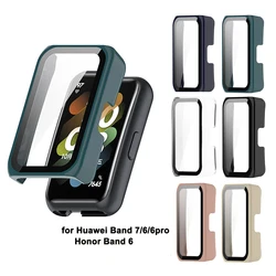 Protective Case / Tempered Glass Screen Protector Film for Huawei Band 7 6 pro NFC Honor Band 6 Full Protection Watch Case Cover