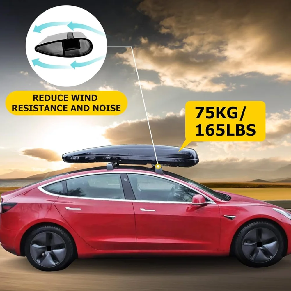 75kg Load Roof Rack Cross Bars For Tesla Model 3 Highland 2024 for Model 3 2021-2023 Aluminum Crossbars Rooftop Luggage Cargo