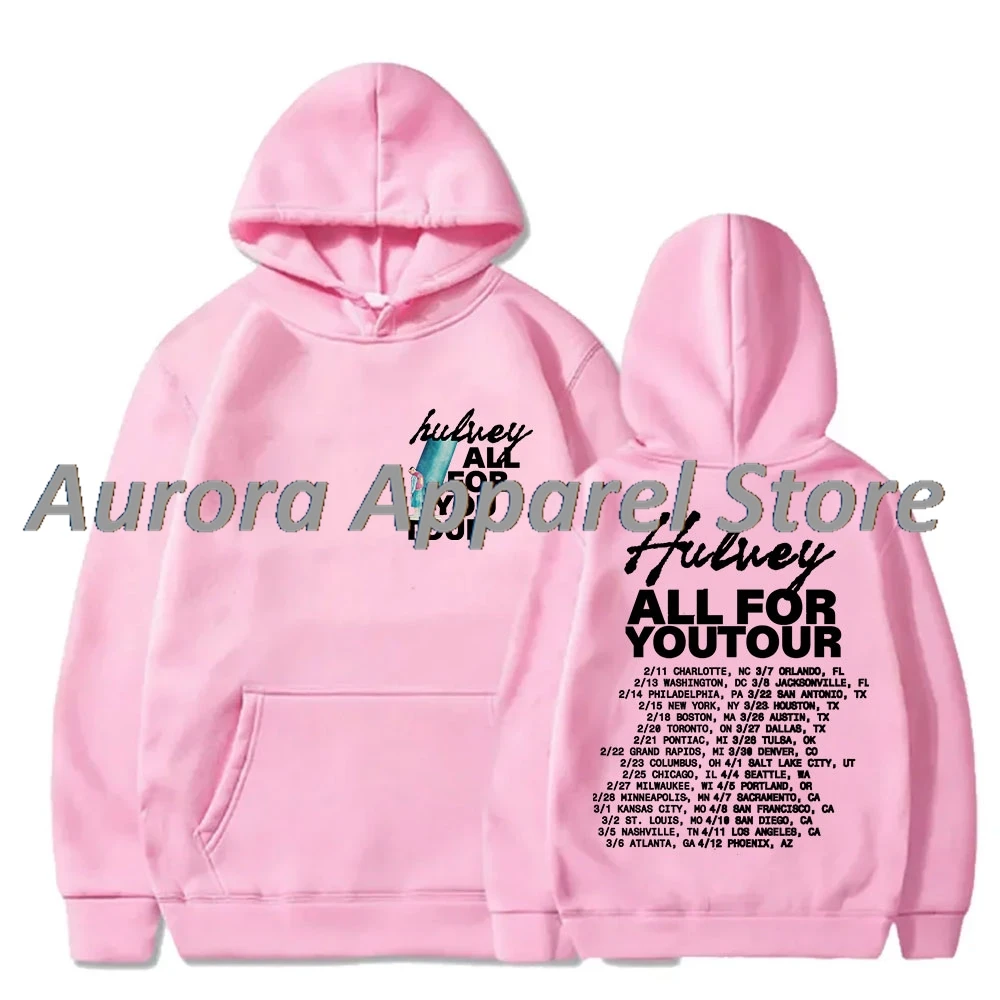 Hulvey All For You Tour 2025 Merch هوديس كوسبلاي للنساء والرجال موضة الهيب هوب ملابس الشارع الشهير بلوفرات