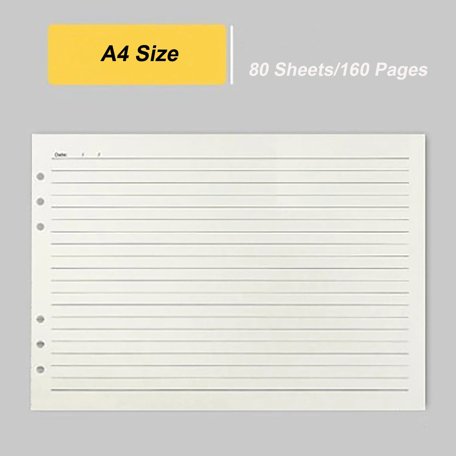 A4 Replace Paper High Quality Insert Paper Ring Planner Inner Pages 80 Sheets 160 Pages Refill Page Blank /Ruled/ Kraft/ Grid