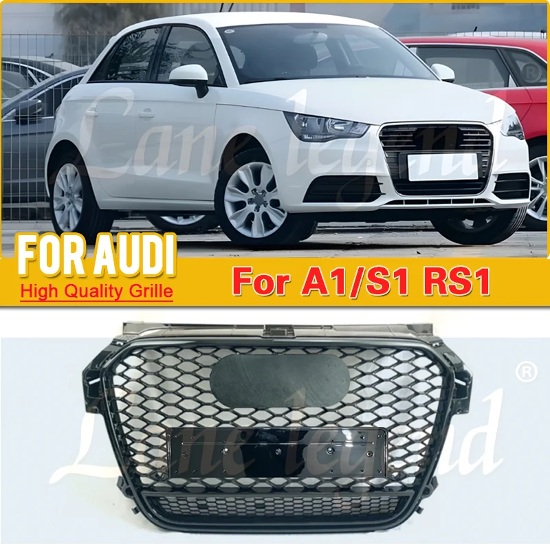 Honeycomb Grille for Audi A1 2011 2012 2013 2014 2015 Front Grille Grills Net Assembly Frame Decorations Auto Replacement