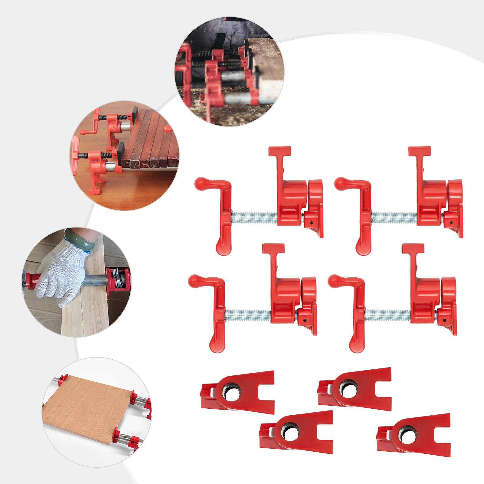 

4*wood Gluing Pipe Clamps Clamp Set 3/4" Wood Gluing Pipe Clamp Set, Pipe Clamp Set For Woodworking Fit 3/4" Threaded Pipes