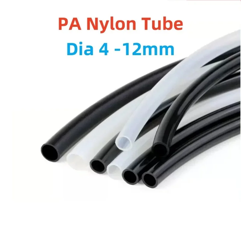PA Nylon Tube 4-12mm OD 1M Smooth Rigid Polyamide Pipe For Pneumatic Air Compressor Oil Line
