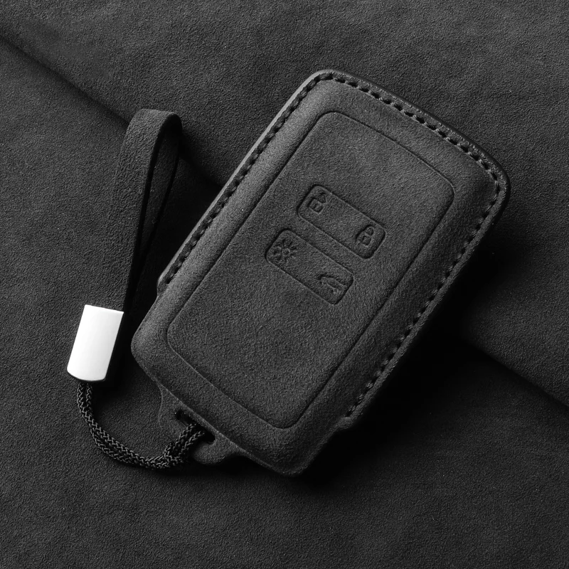 Leder-Autoschlüsselhülle Smart Remote Fob Case Shell für Renault Captur Koleos Kadjar Arkana Megane Dacia Duster Sandero Stepway