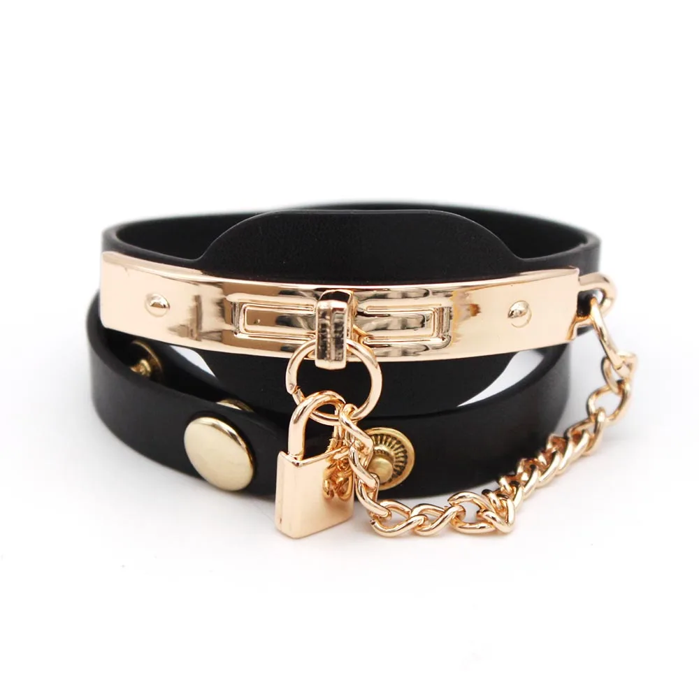 2022 New Design Fashion Wrap Leather Bracelet For Women Wholesale Vintage metal Multilayer Women Bracelet Jewelry Gift