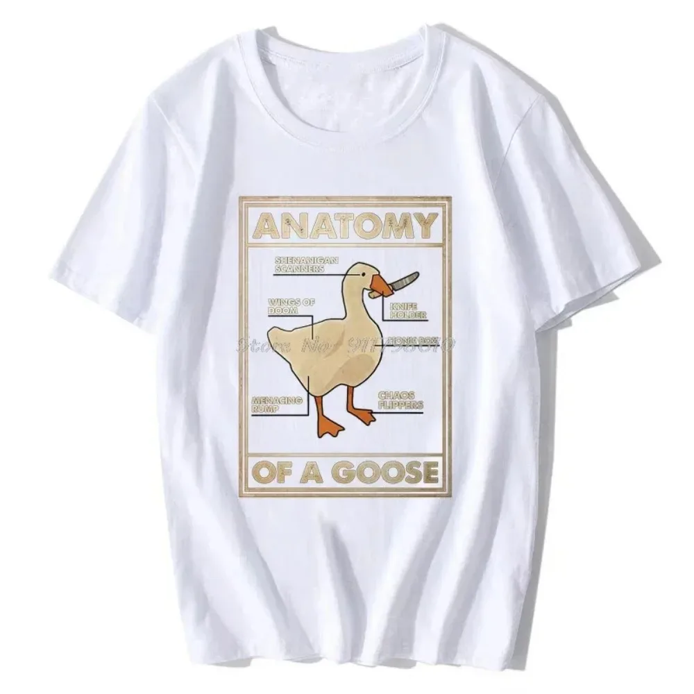 Anatomy Of A Goose Funny Duck Graphic Gaming Gamer Vintage Men\'s Black T Shirt Harajuku Gothic Men Tshirt Ullzang Streetwear Top