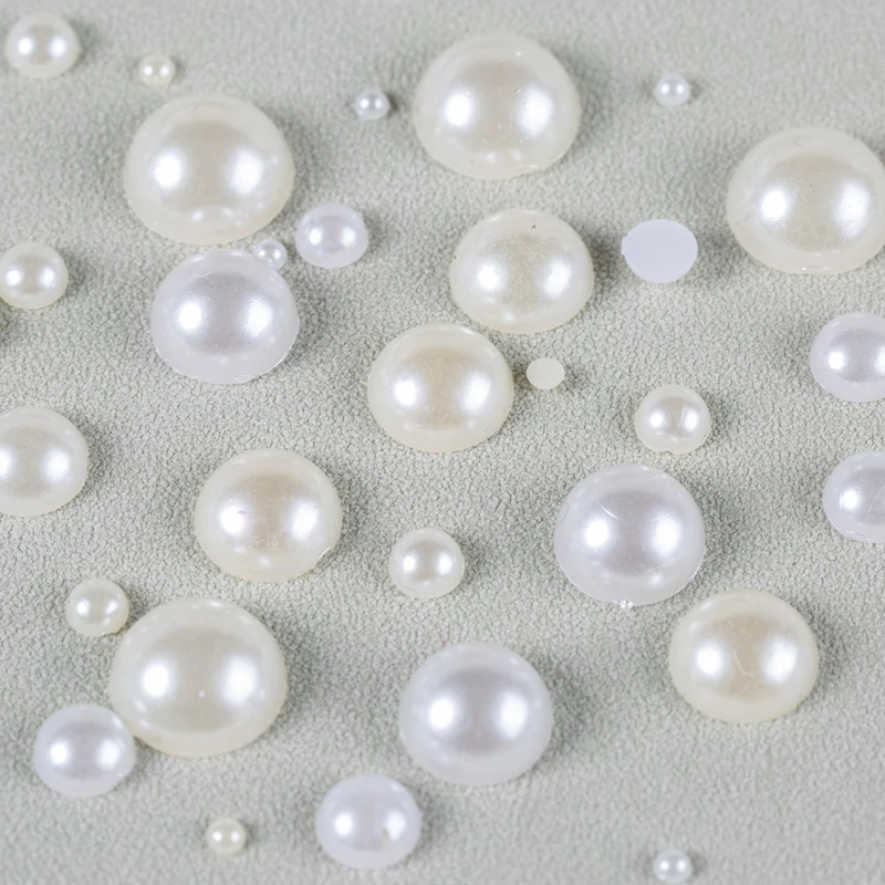 Half Round ABS Imitation Pearl Beads Loose Plastic Acrylic Beads Necklace Bracelets Handmade For DIY Jewelry Components Making