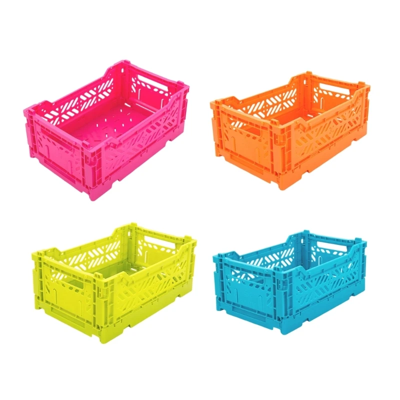  Stackable Desktop Organiser Storage Bin Foldable Plastic Storage Basket Container for Offices Kitchen Drawer Management