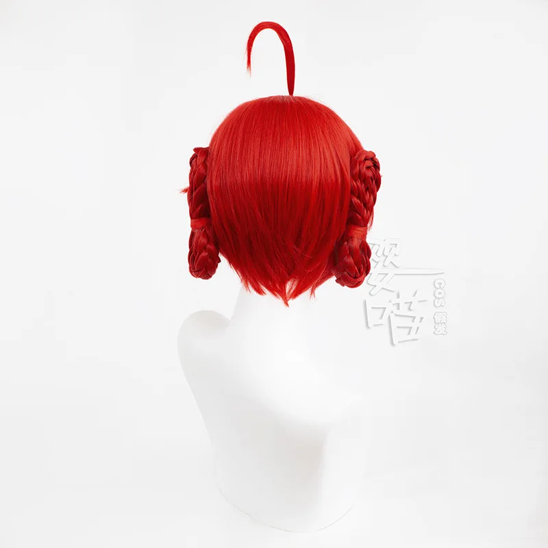 Jogo wuthering ondas danjin peruca cosplay 32cm vermelho escuro resistente ao calor cabelo sintético anime cosplay perucas festa de halloween das mulheres dos homens