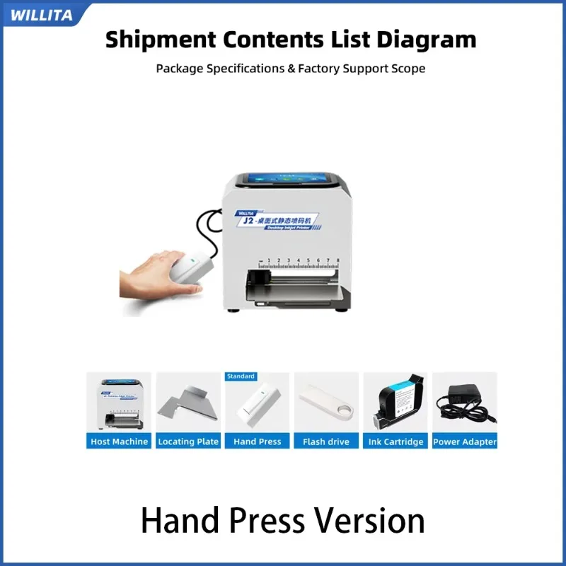 WILLITA J2 Automatic Static Coding Machine with 5-Inch Capacitive Screen All Stainless Steel Desktop Smart Printer Stock in EU view 5