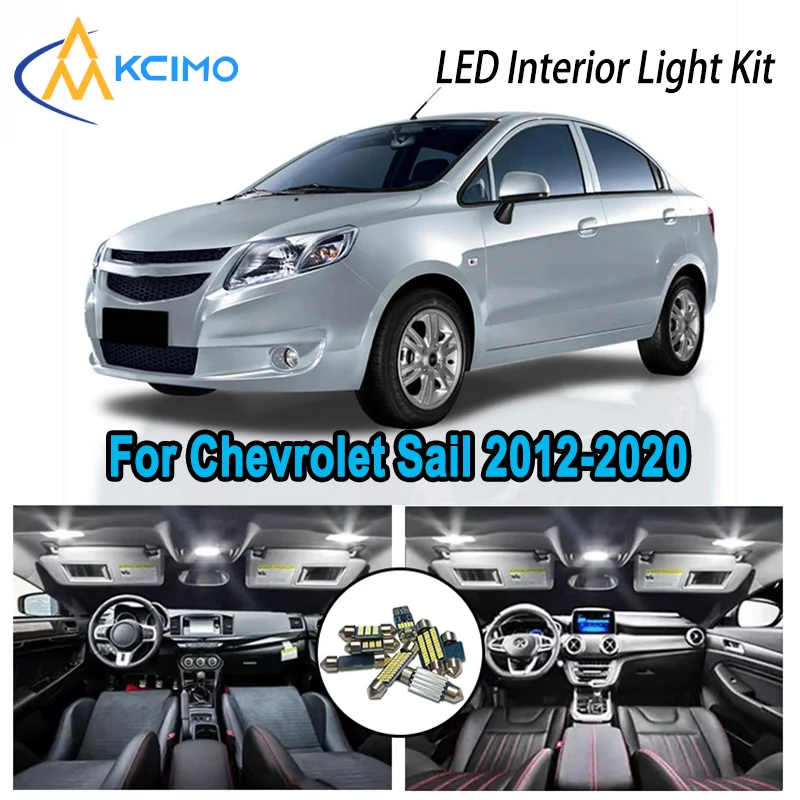 

High-Quality LED Interior Kit for Chevrolet Sail 2012-2020 2014 2015 2016 Premium Error-Free Dome Map Trunk Automotive Lamps