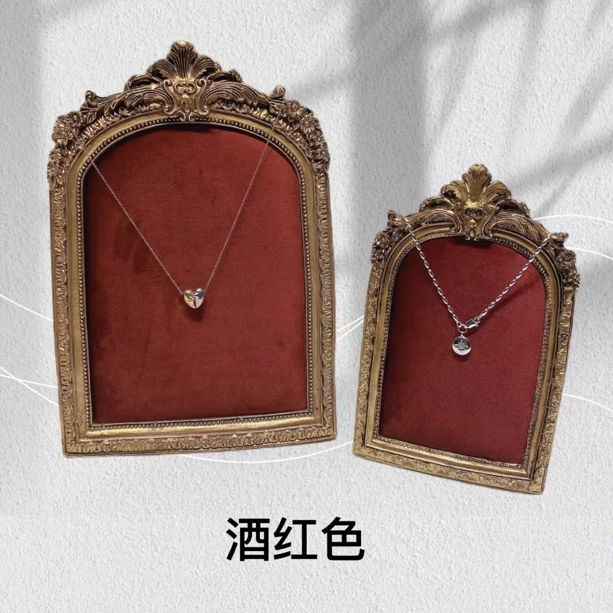 

Retro Resin Flannel Series Photo Frame Necklace Display Stand Earrings Stud Earrings Props Display Props