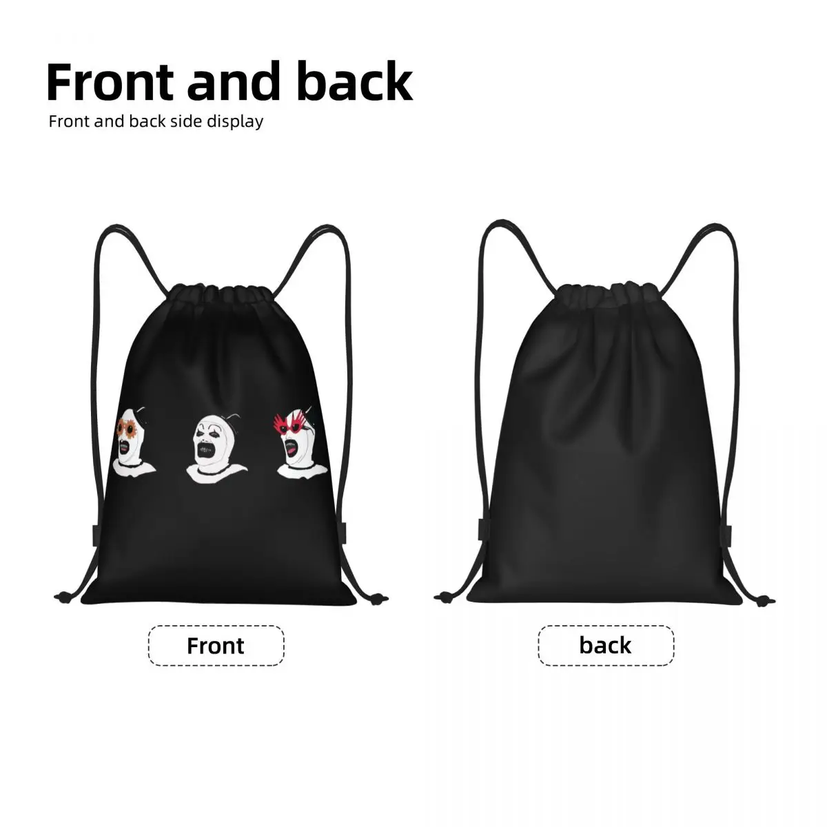 The Terrifiers Art The Clown Drawstring Bag Women Men Foldable Gym Sports Sackpack Training Backpacks