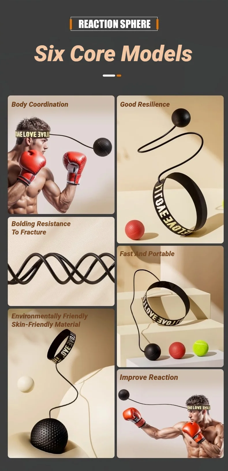 MMA-Box-Speedball, am Kopf befestigbar, PU-Trainingsball für Hand- und Augenreaktion, Heim-Boxsack, Fitnessgerät, Gym, Muay Thai, Kampfsport, Druckausdauer – Detail 2