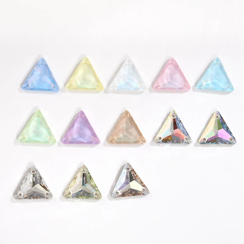 Triangle Sew on Rhinestones Crystal For Dress Flatback Glass Beads Stones for Sewing in Clothes Shoes Bags Decoration DIY Strass