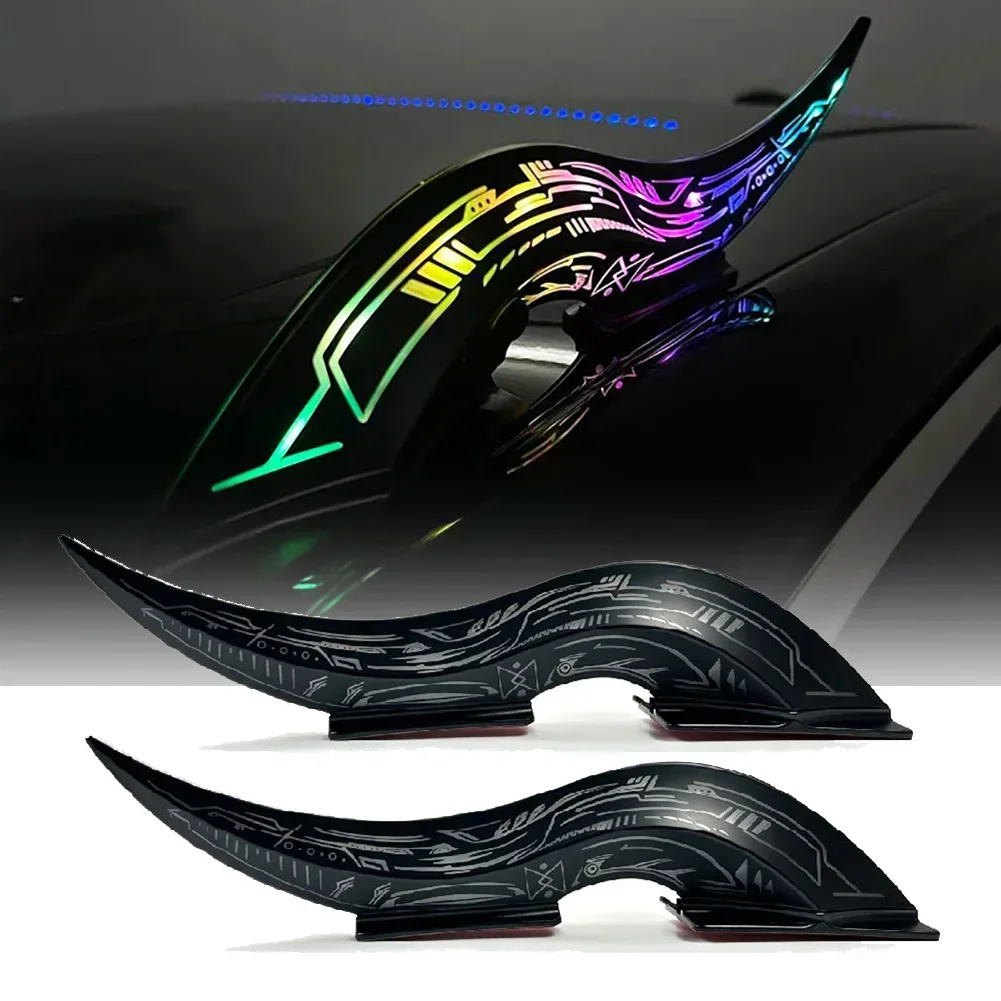 32 LED light modes, touch dimming, Type-C rechargeable 1 set of universal dragon horn car roof decorative fins waterproof,